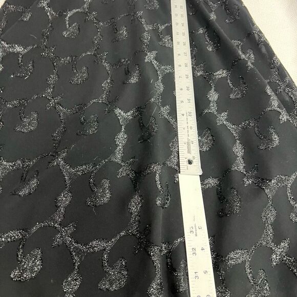 90’s‎ Y2K Black Silver V Neck Midi Dress Semi Formal Sz L - Picture 10 of 12